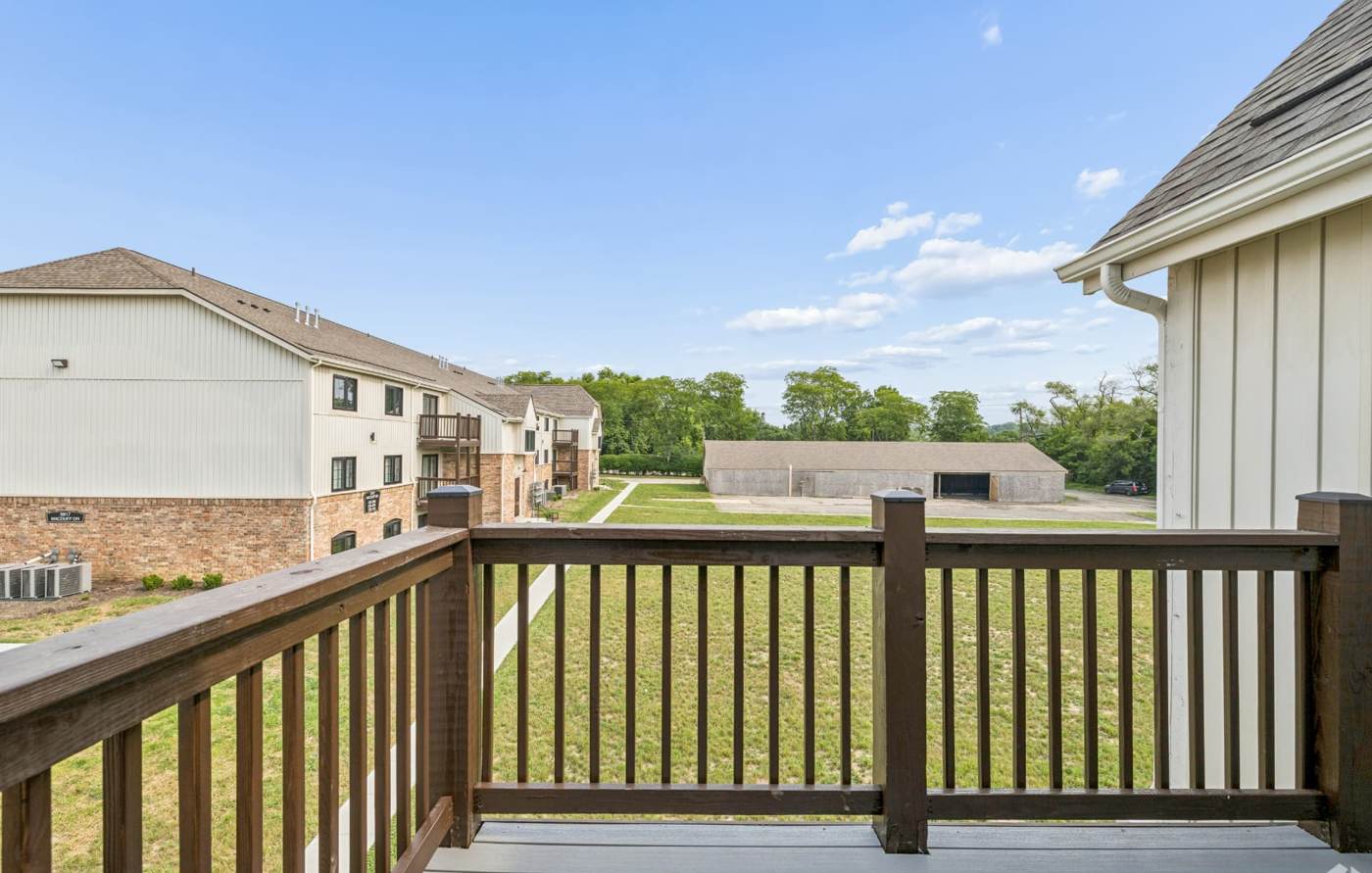 Private balcony with views across the community lawn